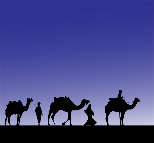 http://www.publicdomainpictures.net/view-image.php?image=73068&picture=camel-procession-silhouette