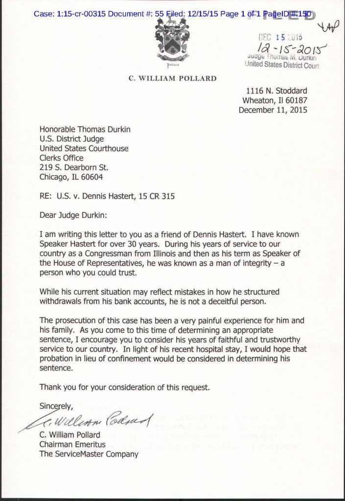 Hastert Letter Bill Pollard 2
