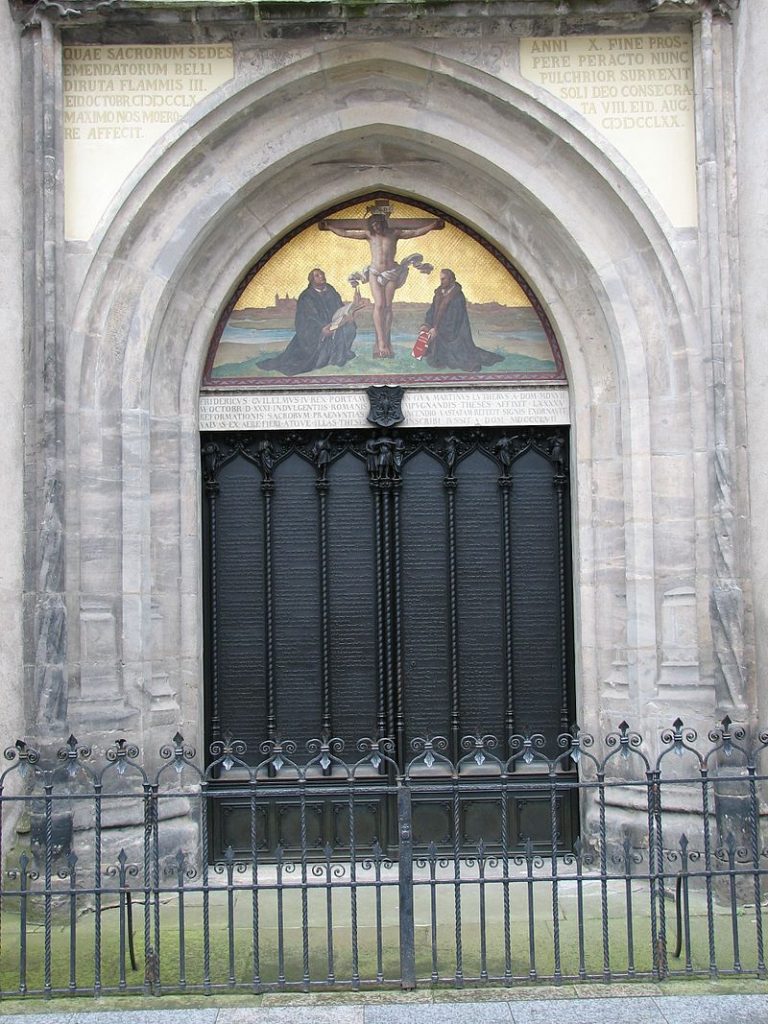 https://en.wikipedia.org/wiki/Ninety-five_Theses#/media/File:Wittenberg_Thesentuer_Schlosskirche.JPG