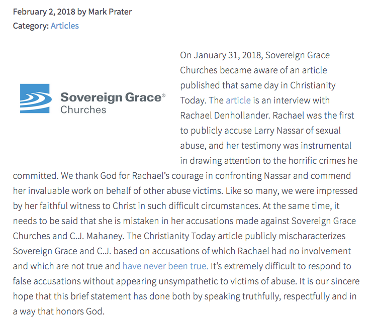 http://www.sovereigngrace.com/sovereign-grace-blog/post/sovereign-grace-churches-response-to-christianity-today-article_2